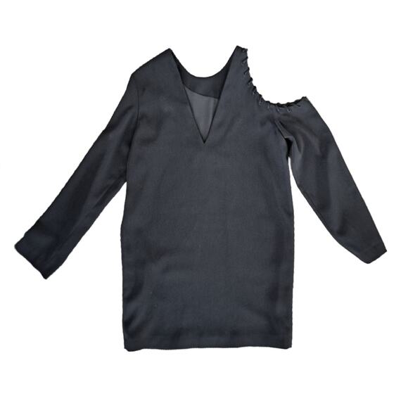 IRO Breen Black Crepe Cutout Long Sleeve Mini Dress Size 40 / Large / 8 Shift - Picture 10 of 13